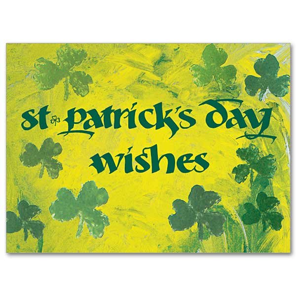 St. Patrick's Day Blessings Rain Down St Patricks Day Card pack of 10