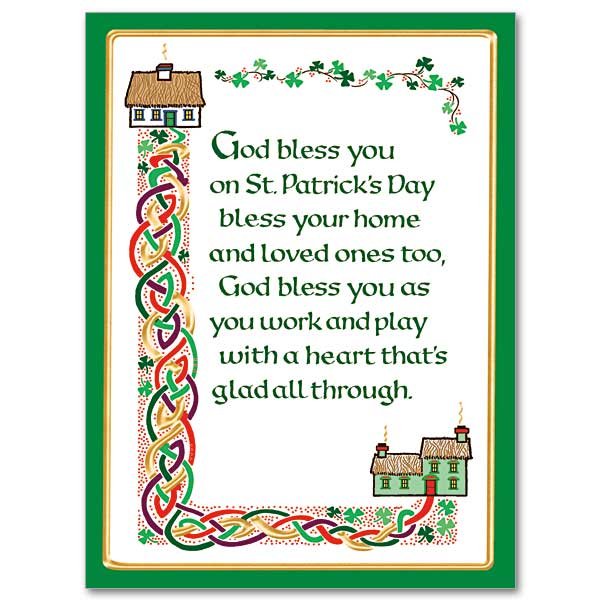God Bless You on St. Patrick's Day- St Patricks Day Card pack of 10