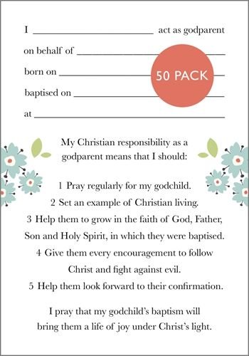 Godparent Card: Pack of 50