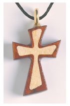 Bubinga & Maple Stylised Inlay Wooden Cross 