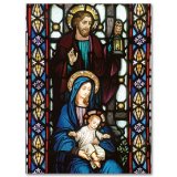 Holy Family Stained Glass Christmas Mass Card
