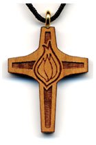Confirmation Flame Wooden Cross 