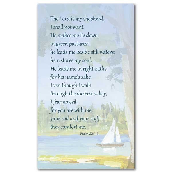The Lord is my Shepherd (Psalm 23) Prayer Card pack 25