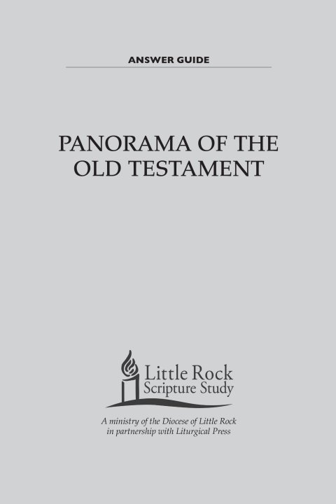 Panorama of the Old Testament Answer Guide 