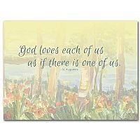 God Loves Each of Us - Celebration of Life Sympathy Card pack of 10 cards 
